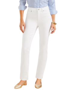 Talbots High Waist Straight Leg Jeans – White