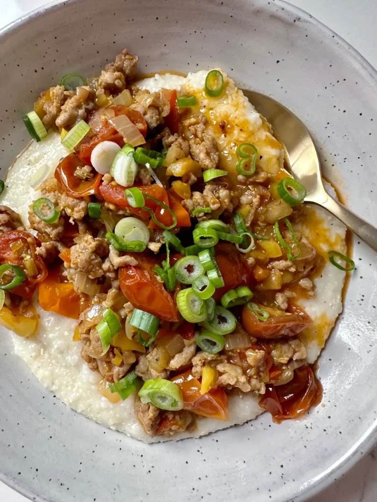 Italian Sausage with Gruyere Grits