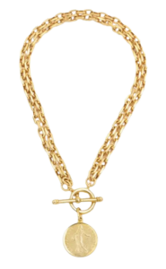 Ben-Amun Chain Necklace with Coin Pendant