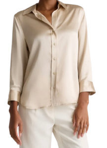 Quince 100% Washable Silk Three-Quarter Sleeve Shirt