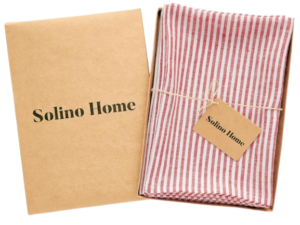 Red and White Striped Linen Napkins