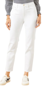 Talbots Slim Straight Ankle Jean – White