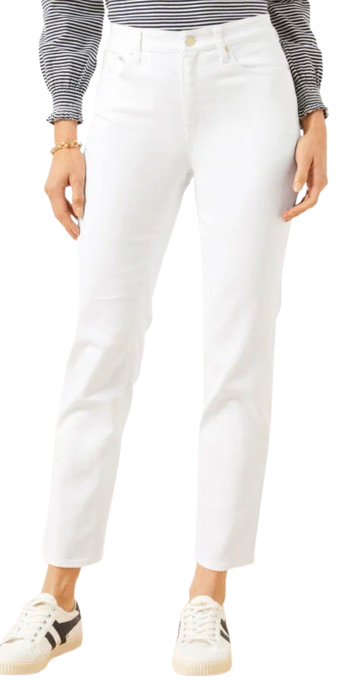 Talbots Slim Straight Ankle Jean – White