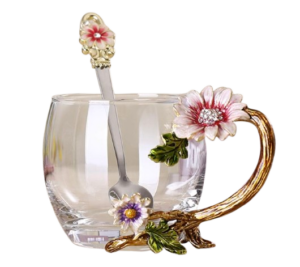 Amazon Sunflower Crystal Glass Tea Cup