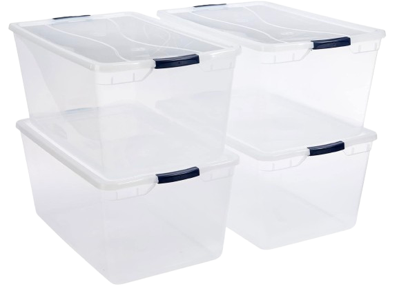 Rubbermaid Cleverstore 95 Quart Clear Stackable Storage Bins