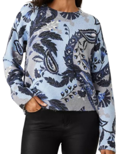 Ann Taylor Floral Drop Shoulder Sweater