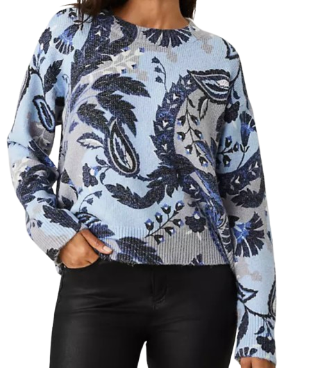 Ann Taylor Floral Drop Shoulder Sweater