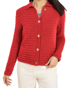 Talbots Textured Polo Cardigan