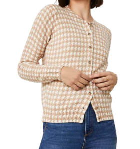 Ann Taylor Houndstooth Cozy Ann Cardigan