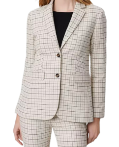 Ann Taylor Greenwich Blazer in Plaid Stretch Cotton