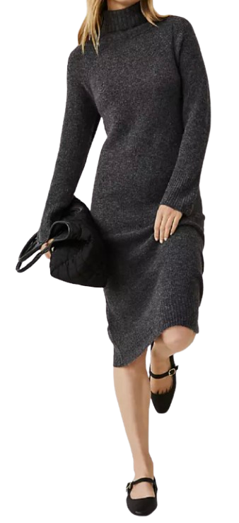 Ann Taylor Ribbed Midi Sweater Dress