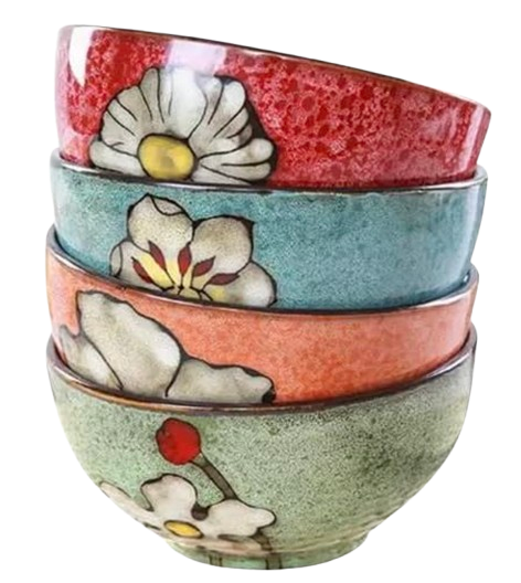 Ceramic Rice Bowl Set of 4