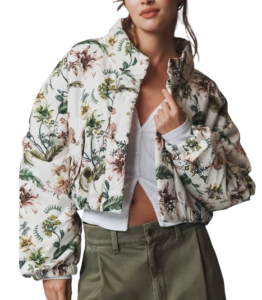 Anthropologie cropped bomber jacket