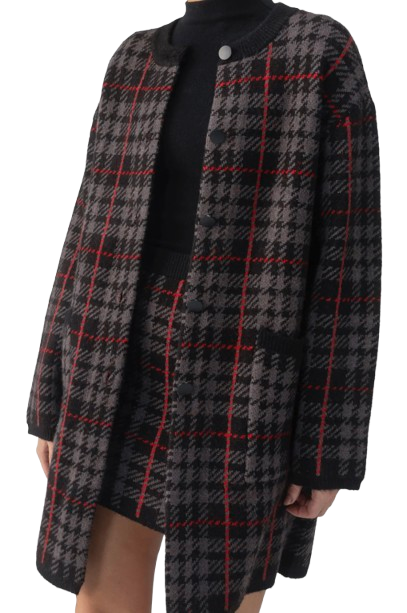 Sanctuary Plaid Long Cardigan