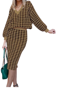 Amazon Houndstooth Skirt Set