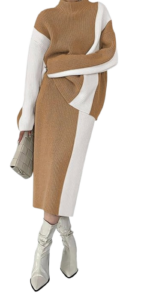 Amazon Block Sweater Skirt Set