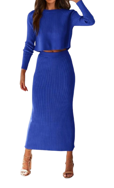 Amazon Cropped Sweater Skirt Set