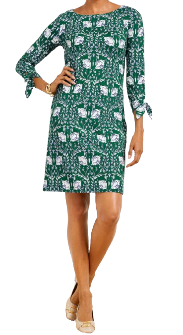 Talbots Effortless Jersey Shift Dress – Intricate Flowers