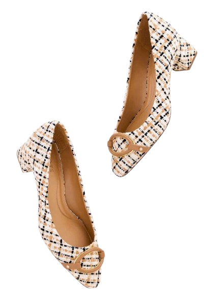 Talbots Kayla Buck Block Heel Pumps – Lovely Tweed