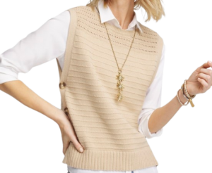 Chico’s Pointelle Button Sweater Vest