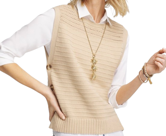 Chico’s Pointelle Button Sweater Vest