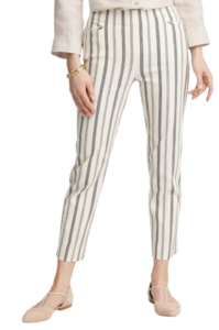 Chico’s Brigitte 180 Slub Striped Cropped Pants