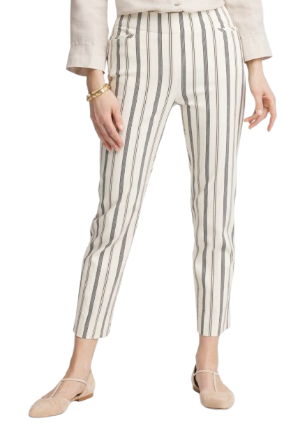 Chico’s Brigitte 180 Slub Striped Cropped Pants