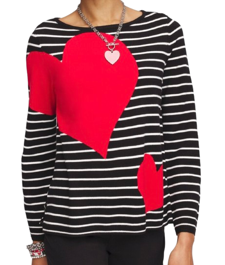 Chico’s Valentine’s Day Striped Pullover