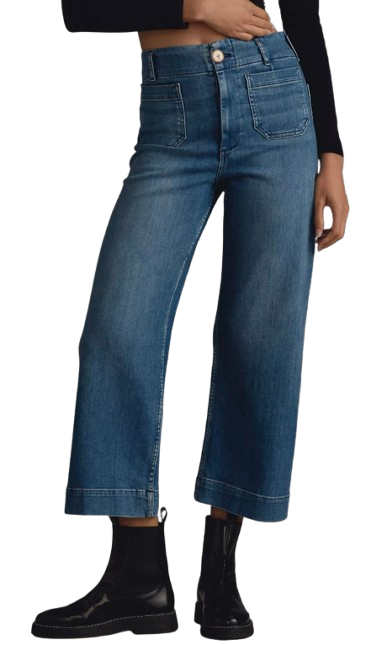 Colette Cropped High Rise Wide Leg Jeans