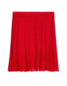 J.Crew Pleated Knee Length Red Skirt