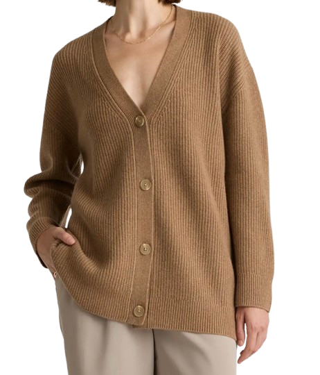 Quince Mongolian Cashmere Oversized Boyfriend Cardigan