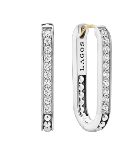 Lagos Silver Diamond Hoops