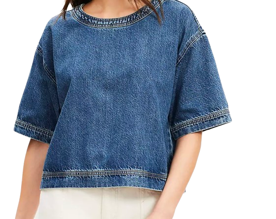 Loft Denim Wide Hem Top