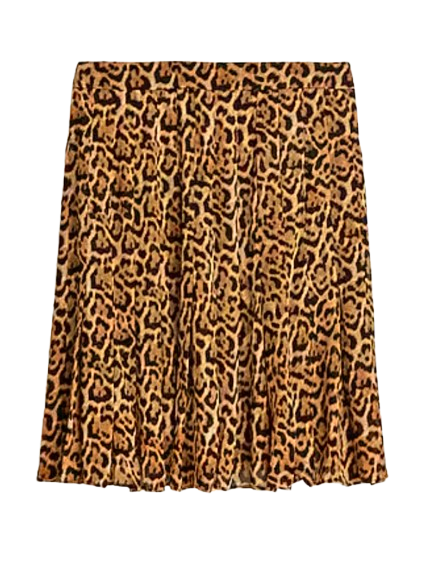 J.Crew Leopard Print Pleated Skirt