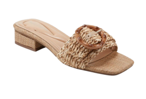 Easy Spirit Brown Bamboo Buckle Slides