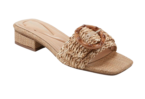 Easy Spirit Brown Bamboo Buckle Slides