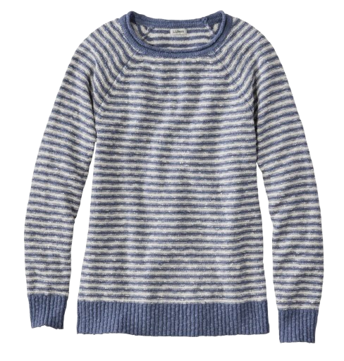 L.L.Bean Midweight Cotton Slub Rollneck Sweater – Striped