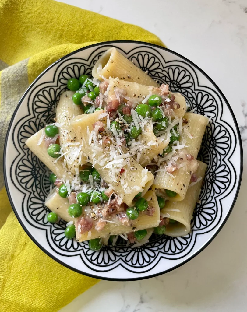 Rigatoni with Pancetta and Spring Peas