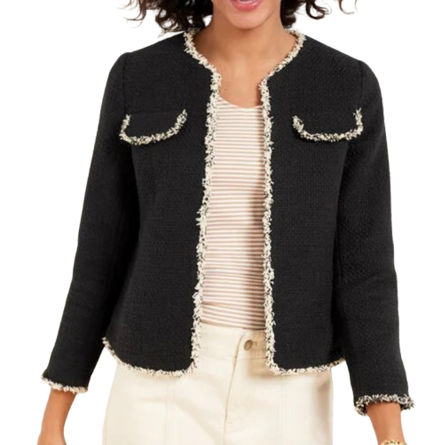 Talbots Amherst Tweed Fringe Jacket