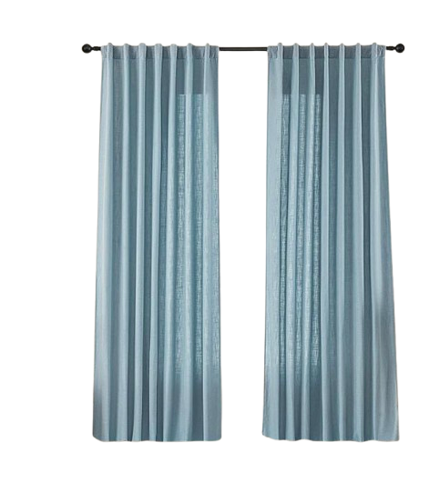 Amazon Light Blue Linen Curtains