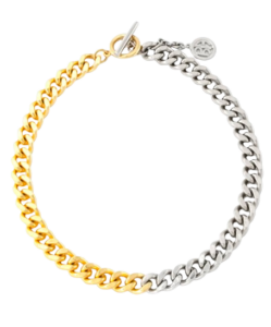 Ben-Amun 24k Gold Electroplate and Silver Link Necklace