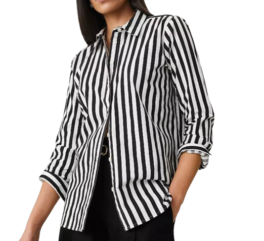 Ann Taylor Striped Button Down