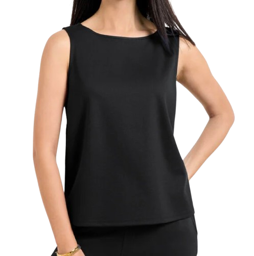 Talbots Bateau Neck Black Tee