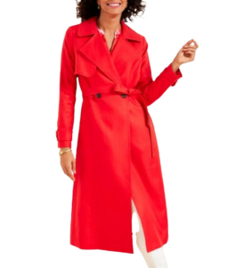 Talbots Red Belted Trench Coat