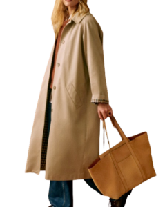 Sezane Check Lining Trench Coat