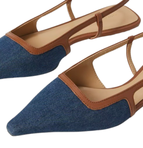 Ann Taylor Denim Pointed Toe Flats