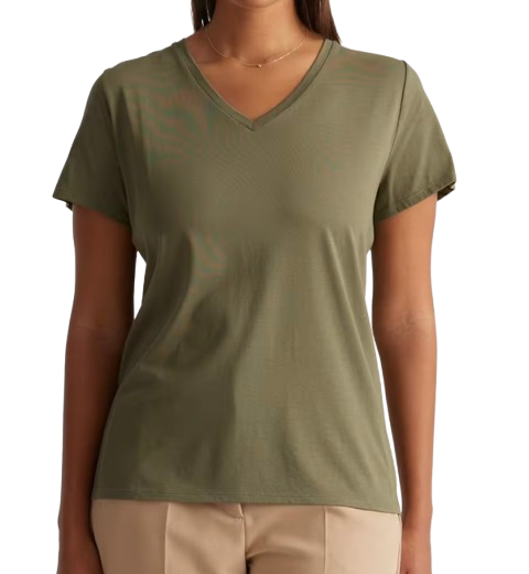 Quince Cotton V-neck Tee