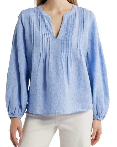 Tommy Bahama Pintuck Peasant Top